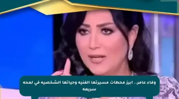 وفاء عامر.. أبرز محطات مسيرتها الفنية وحياتها الشخصية في لمحة سريعة